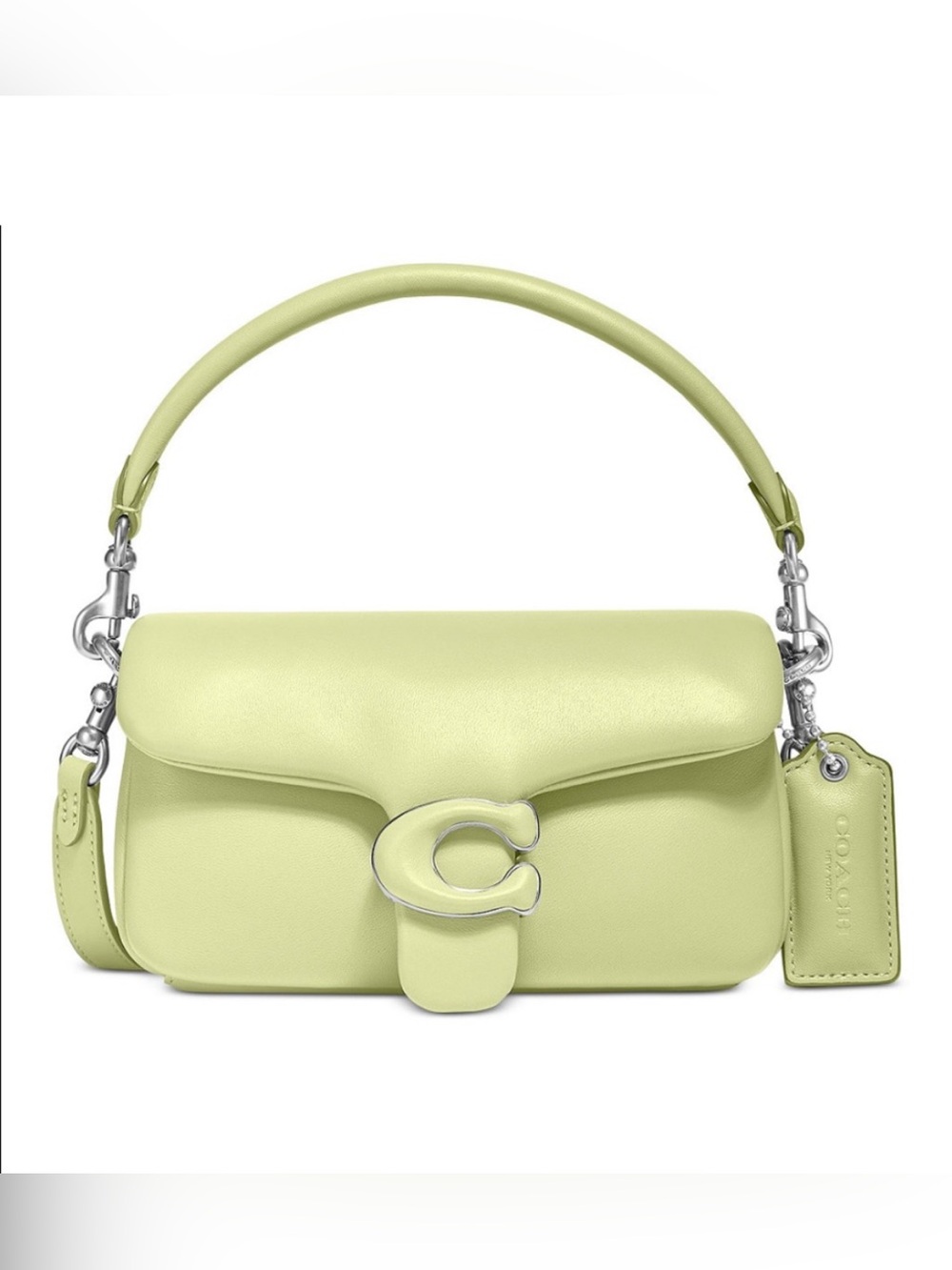 NEW! Coach Pillow Tabby 18 Pale Lime/Silver Mini C3880 Crossbody Bag
